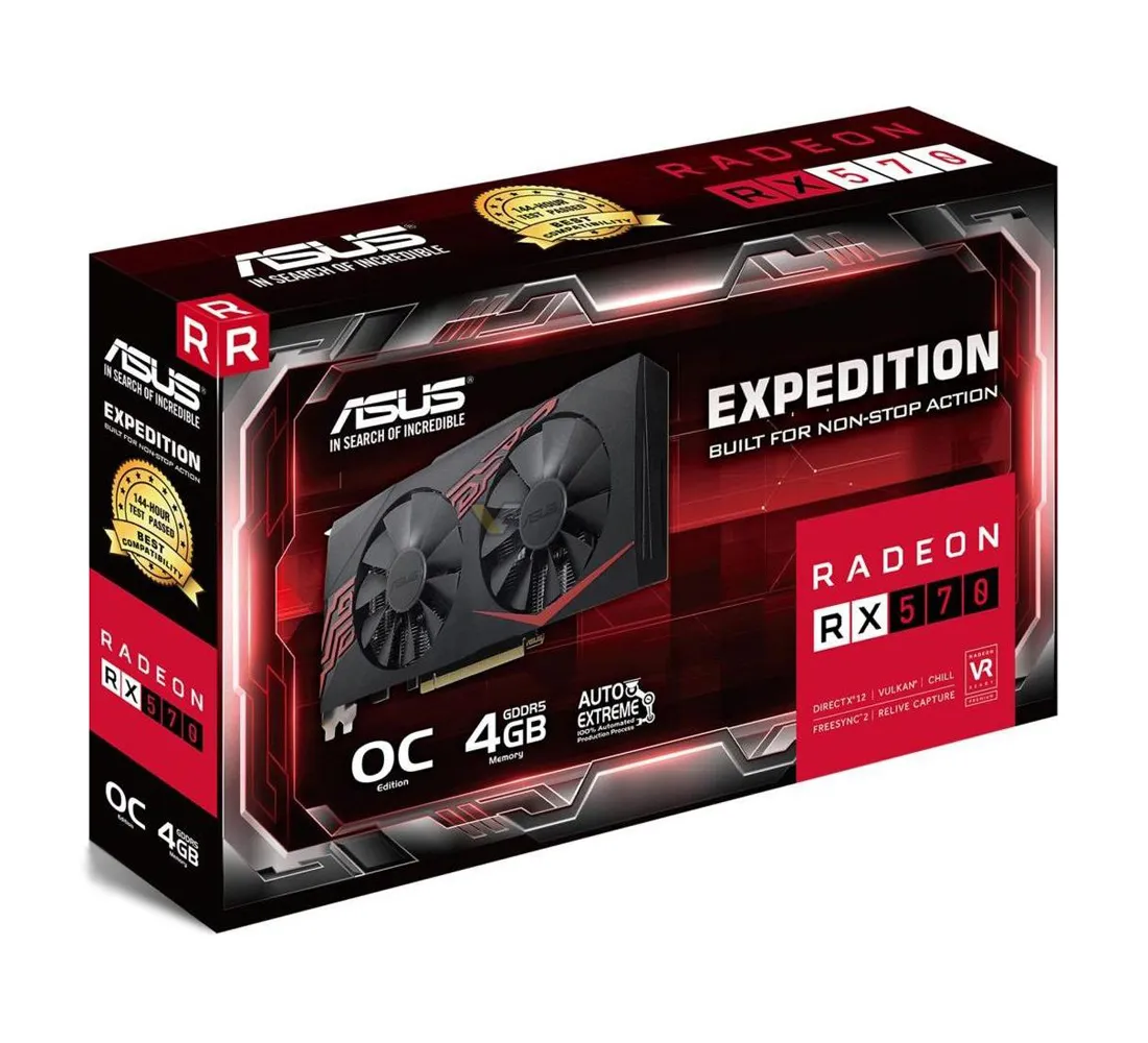 Видеокарта Asus RADEON RX 570 OC Expedition 4Gb EX-RX570-O4G