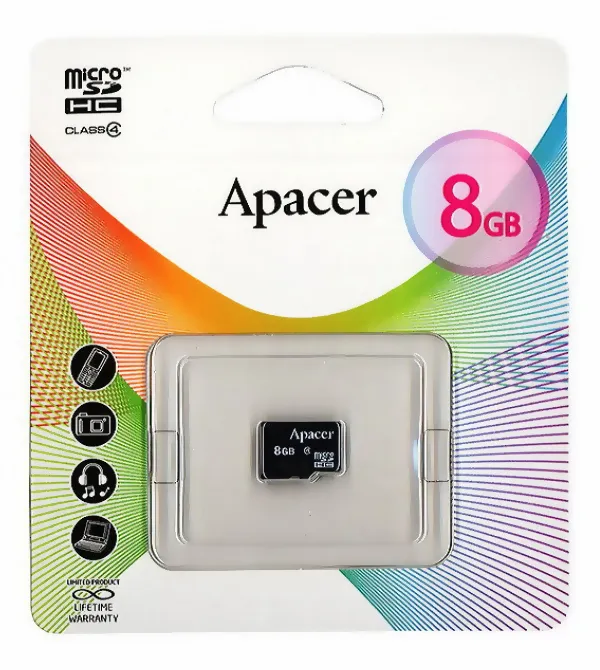 Карта памяти MicroSD 8GB Apacer AP8GMCSH4-RA