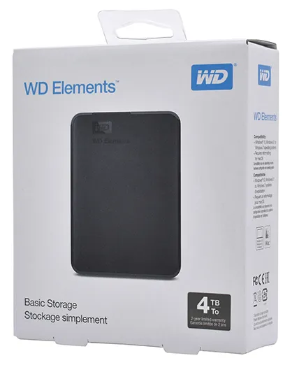 Внешний жесткий диск 4 TB WD Elements Portable WDBW8U0040BBK-EEUE