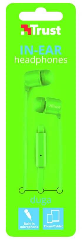 Наушники Trust Duga In-Ear Зеленый-неон