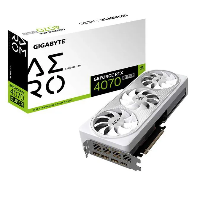Видеокарта 12Gb Gigabyte RTX4070 SUPER AERO OC 12G GV-N407SAERO OC-12GD
