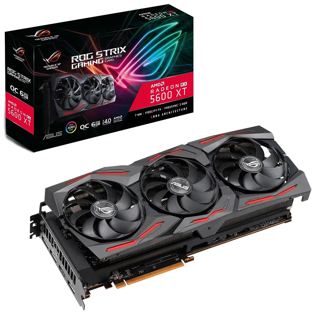 Видеокарта 6Gb Asus RX 5600 XT ROG-STRIX-RX5600XT-O6G-GAMING