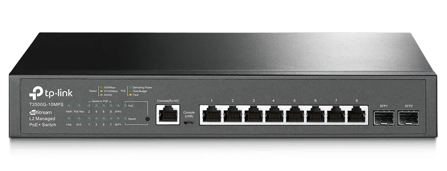 Коммутатор PoE+ Tp-Link T2500G-10MPS