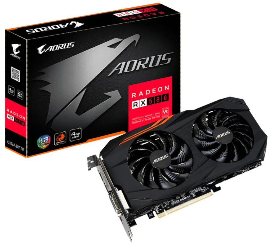 Видеокарта 4 GB Gigabyte AMD RX 580 GV-RX580AORUS-4GD