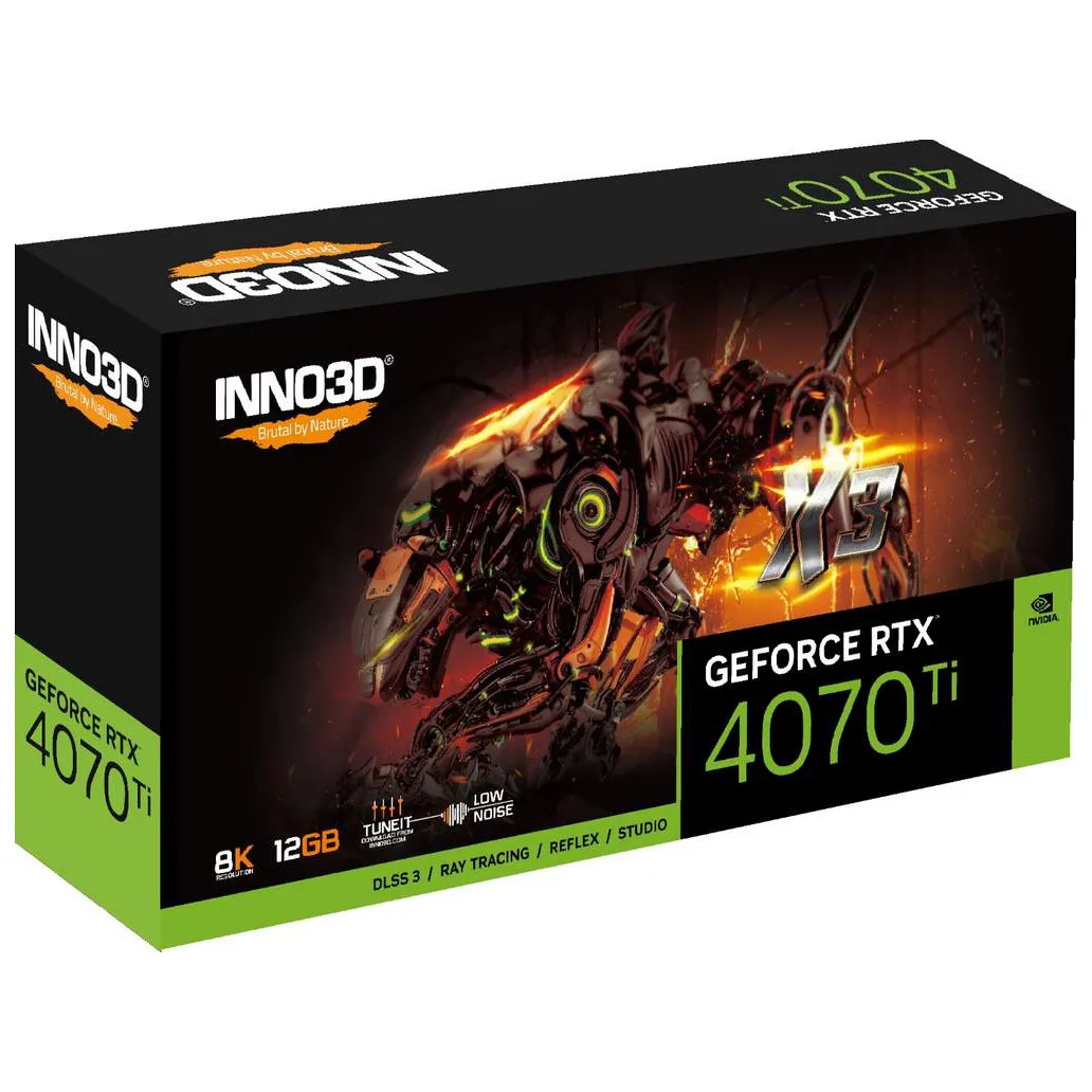 Видеокарта 12Gb Inno3D RTX4070 Ti X3 OC N407T3-126XX-186148N