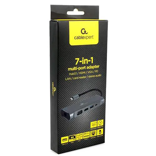 USB Hub 3 port Cablexpert A-CM-COMBO7-01