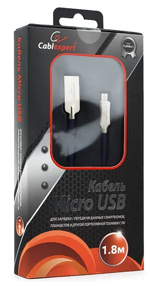 Кабель USB Type A-micro USB Cablexpert CC-P-mUSB02Bl-1.8M