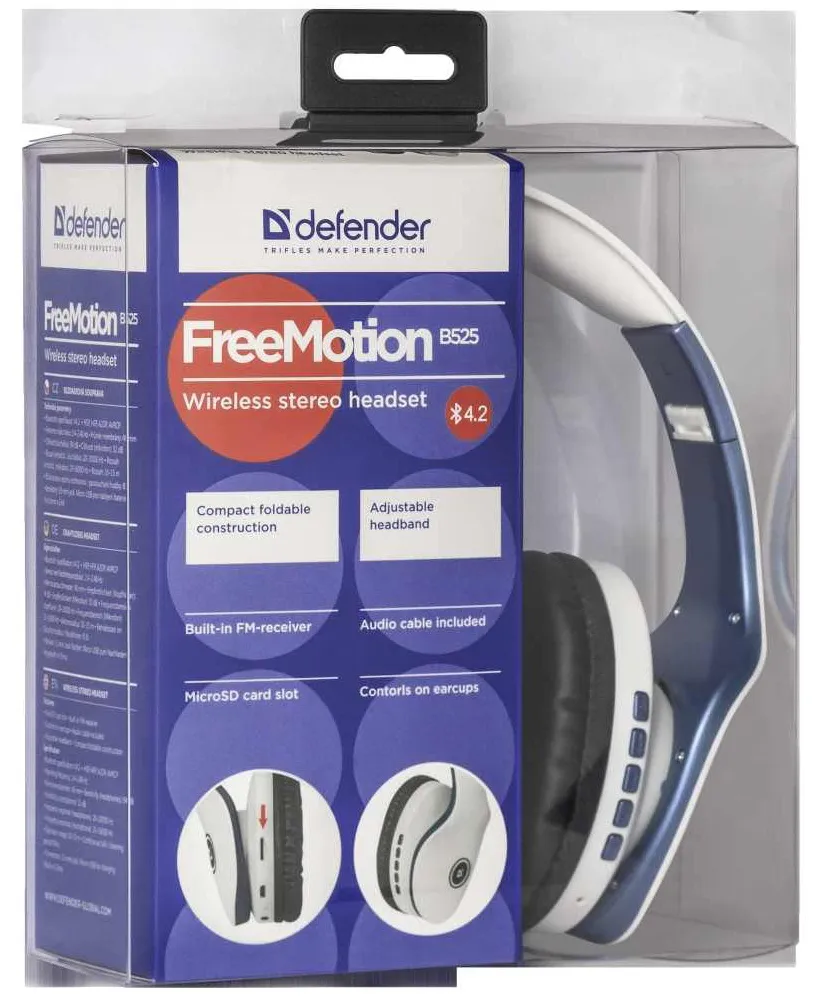 Наушники Defender FreeMotion B525 Белый-синий