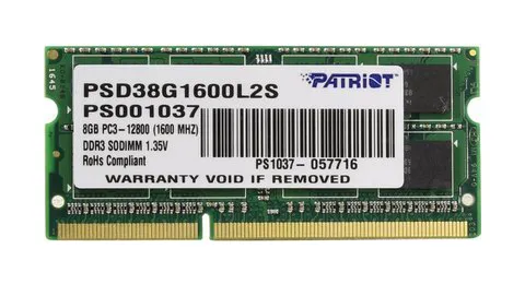 Оперативная память 8 GB Patriot PSD38G1600L2S