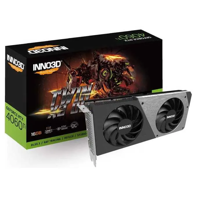 Видеокарта 16GB  Inno3D Gorce RTX4060 TiTWIN X2 OC N406T2-16D6X-178055N
