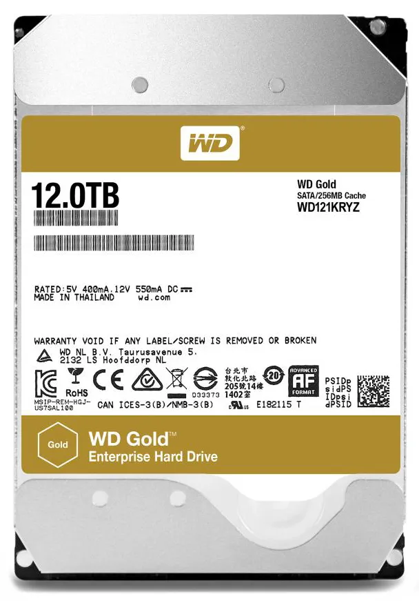 Жесткий диск 12TB WD Gold WD121KRYZ