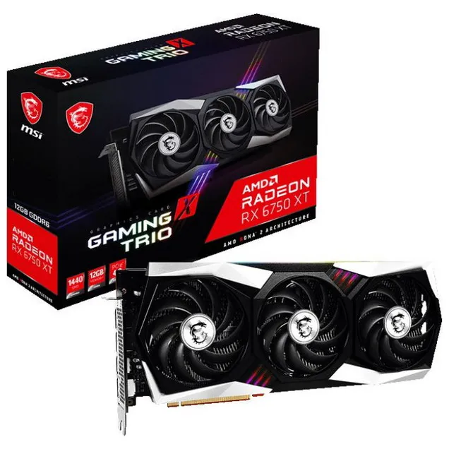 Видеокарта 12GB MSI RX 6750 XT GAMING TRIO