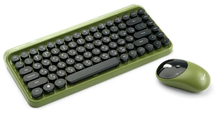 Клавиатура + мышка беспроводные Gembird KBS-9001 green