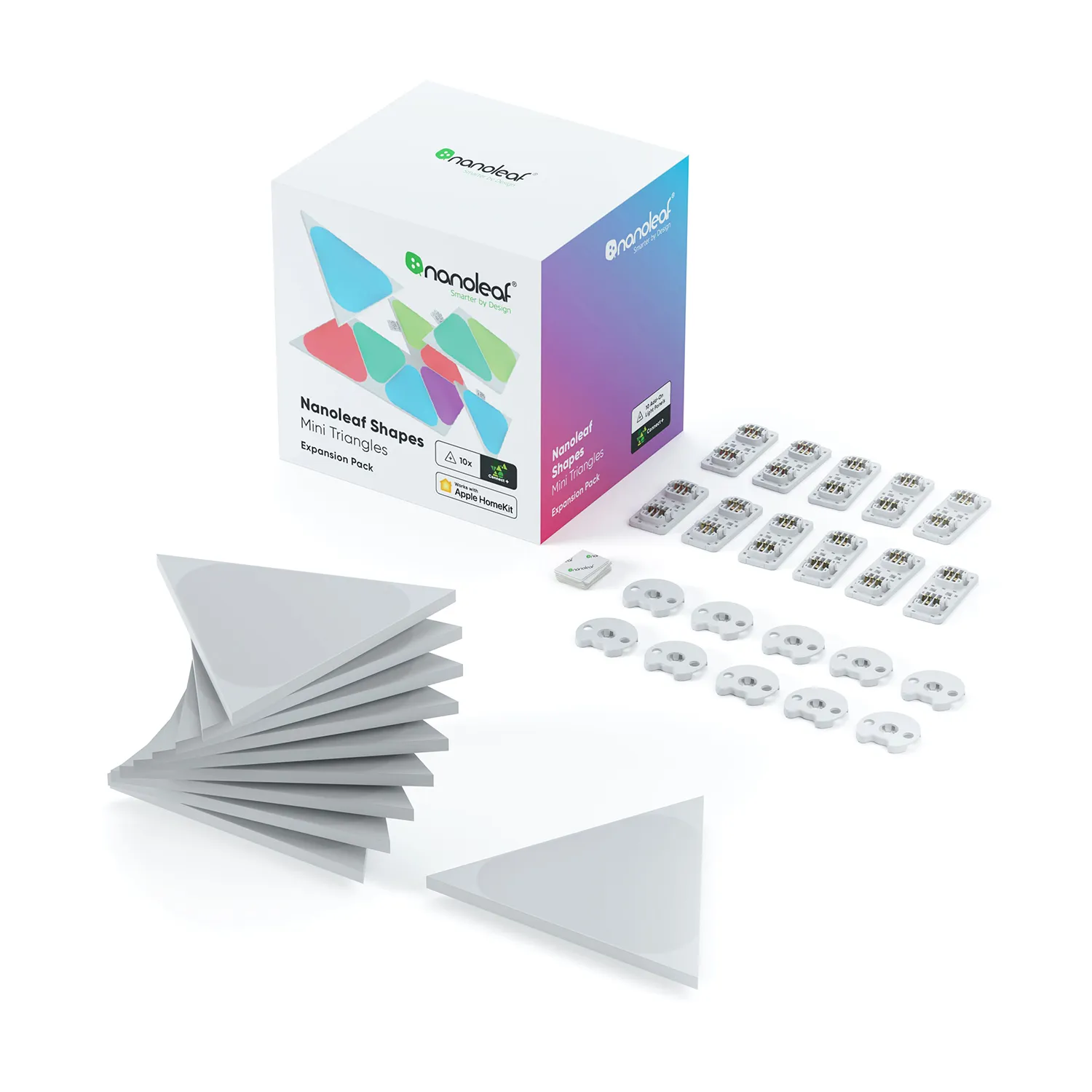 Smart lighting Expansion Pack Nanoleaf Shapes, Triangles Mini, (NL48-1001TW-10PK), White, 10 Pack