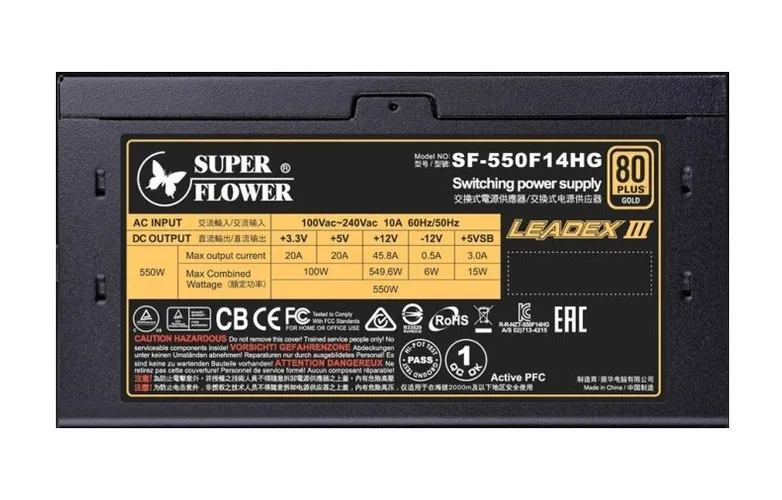 Блок питания 550W Super Flower Leadex III Gold SF-550F14HG Black