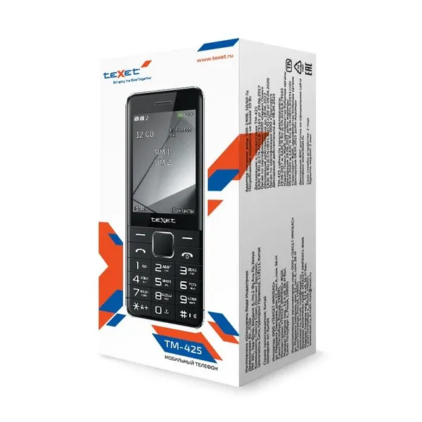 Мобильный телефон Texet TM-425 черный