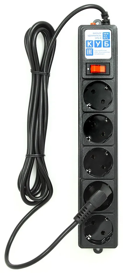 Сетевой фильтр Power Cube SPG-B-0.5M-Black 0.5м
