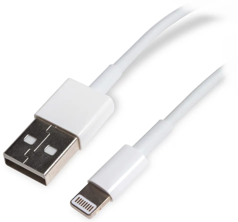 Интерфейсный кабель iPower Apple 8pin-USB 1 метр, ios7, Белый, Пол. пакет