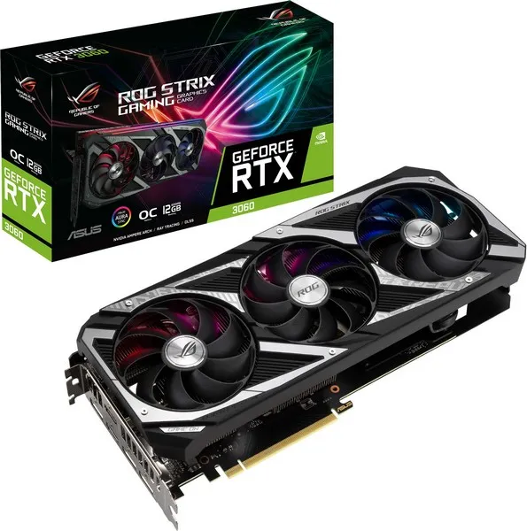 Видеокарта 12GB ASUS RTX3060 OC ROG-STRIX-RTX3060-O12G-V2-GAMING