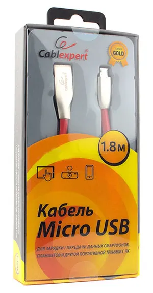 Кабель USB Type A-micro USB Cablexpert CC-G-mUSB01R-1.8M