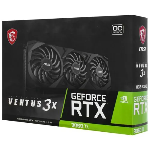 Видеокарта 8 GB MSI RTX 3060 Ti VENTUS 3X 8G OC LHR