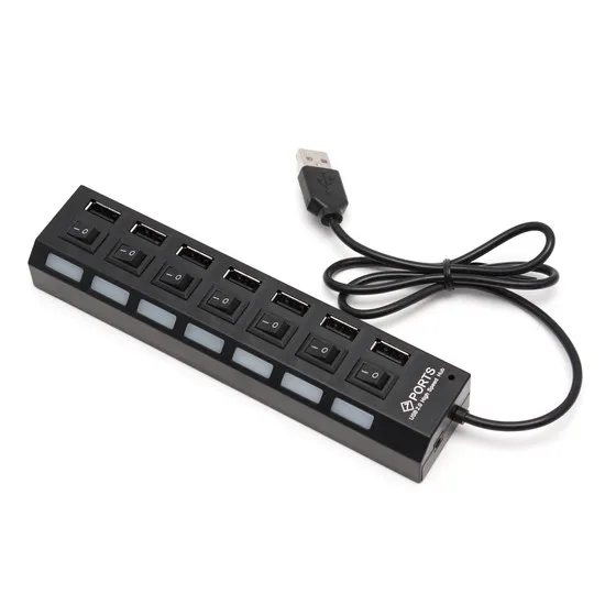 Расширитель USB Deluxe DUH7003BK Чёрный