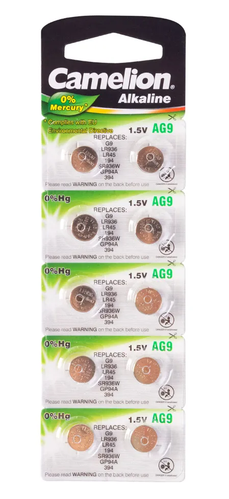 Батарейка CAMELION AG9-BP10(0%Hg)