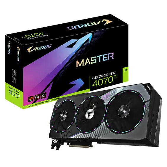 Видеокарта 12Gb Gigabyte RTX4070Ti AORUS MASTER GV-N407TAORUS M-12GD