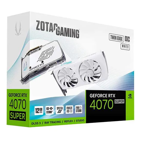 Видеокарта 12 GB ZOTAC GAMING RTX 4070 SUPER TWIN EDGE OC WHITE ZT-D40720Q-10M
