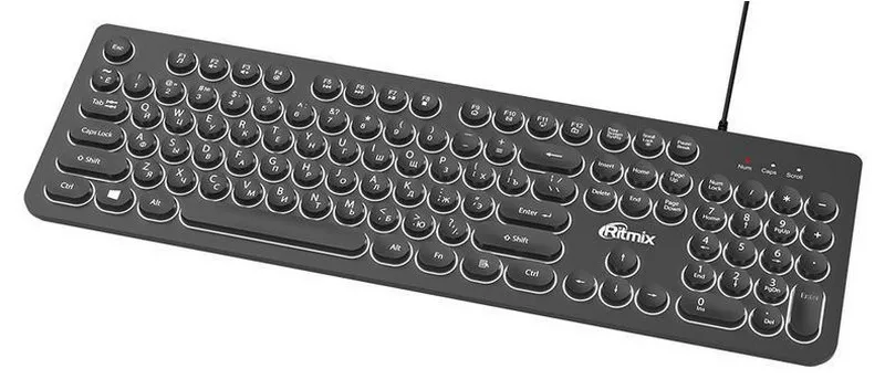 Клавиатура Ritmix RKB-214BL black rus/lat