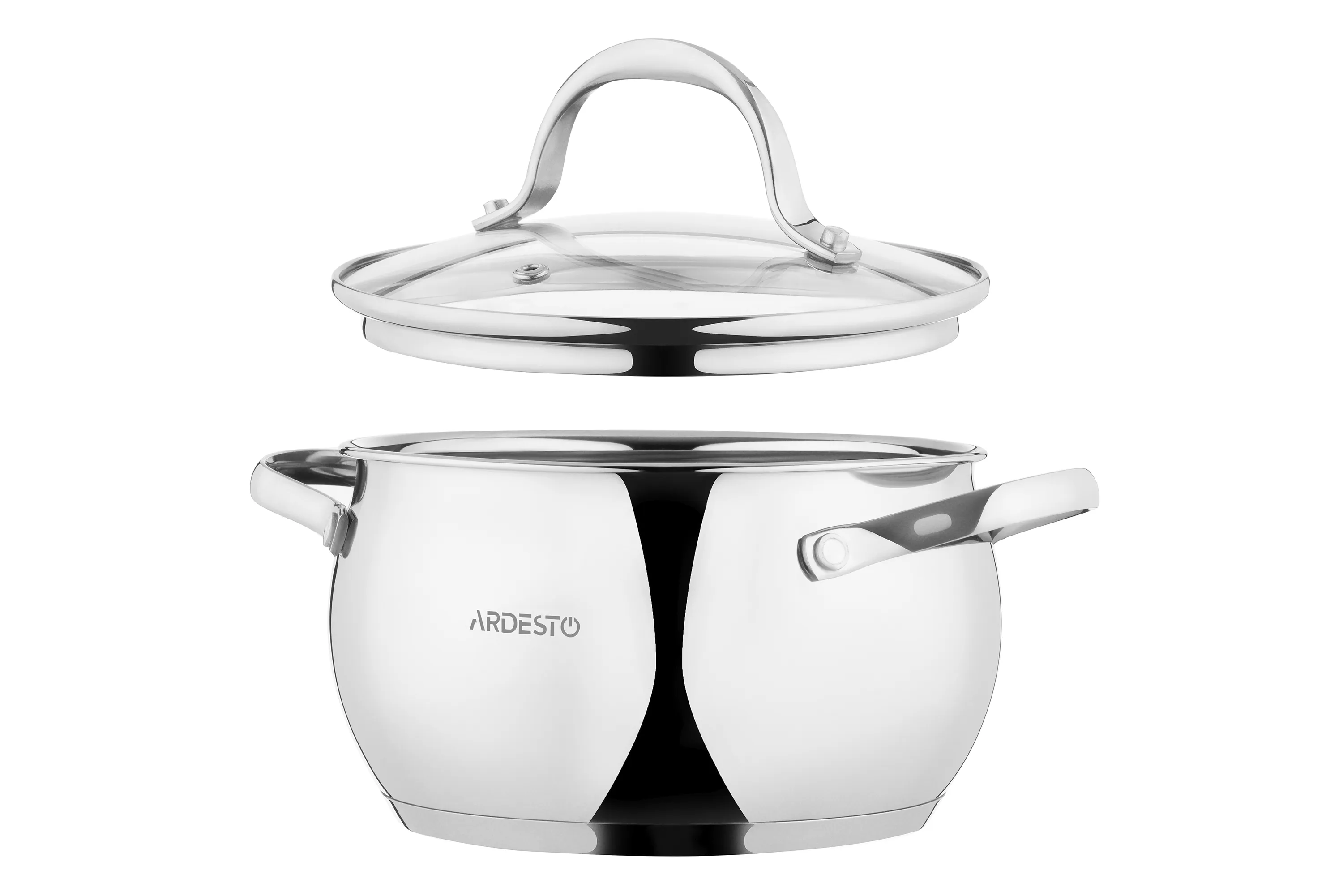 Кастрюля Ardesto Gemini Vittoria, стеклянная крышка, 3.0 л, нержавеющая сталь AR1930AS
