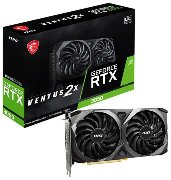 Видеокарта 8Gb MSI RTX3050 VENTUS 2X 8G OC
