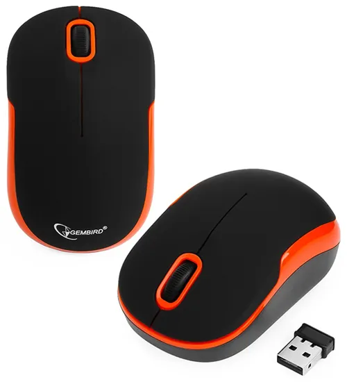 Компьютерная мышь Gembird MUSW-200BKO black-orange