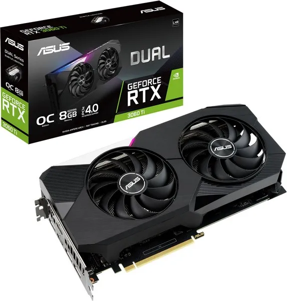 Видеокарта 8GB ASUS RTX3060Ti OC DUAL-RTX3060TI-O8G-V2