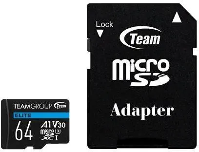 Карта памяти MicroSDHC/SDXC 64GB Team Group Elite U3 TEAUSDX64GIV30A103
