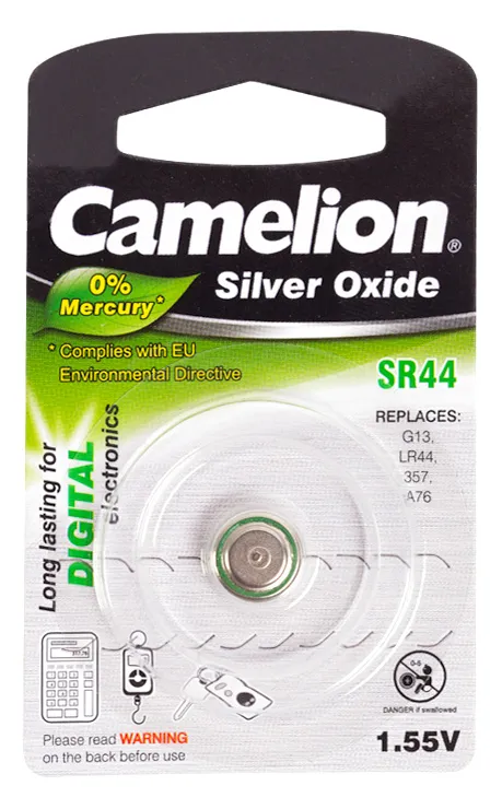 Батарейка CAMELION SR44-BP1(0%Hg)