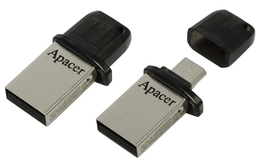 USB Флеш 32GB 2.0 + microUSB Apacer AH175 AP32GAH175B-1