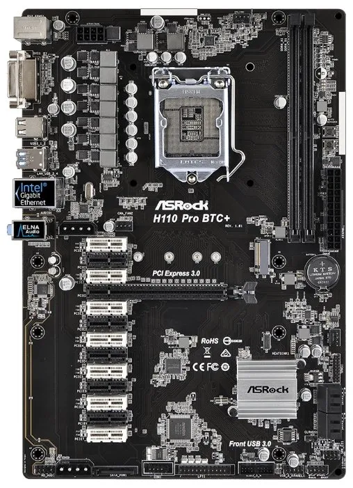 Материнская плата ASRock H110 PRO BTC+