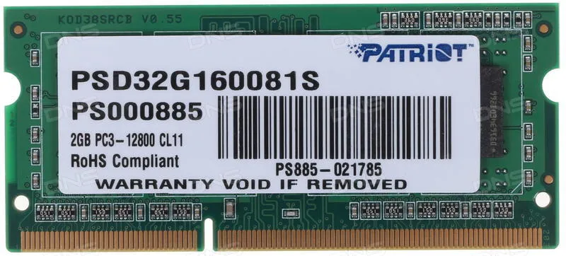 Оперативная память 2 GB Patriot PSD32G160081S