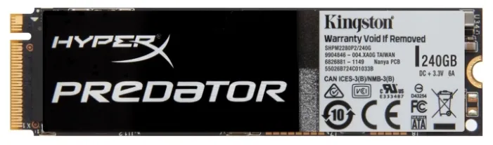 SSD накопитель Kingston Hyperx Predator 240Gb SHPM2280P2H/240G