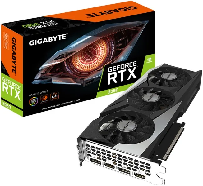 Видеокарта 12 GB Gigabyte RTX 3060 GV-N3060GAMING OC-12GD
