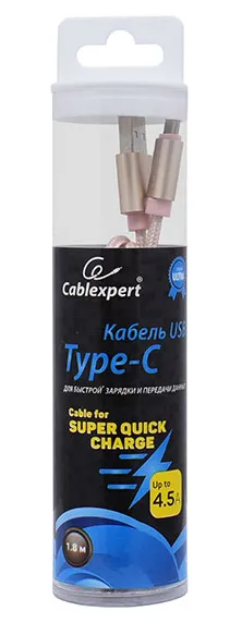 Кабель USB Type A-C Cablexpert CC-U-USBC01Gd-1.8M