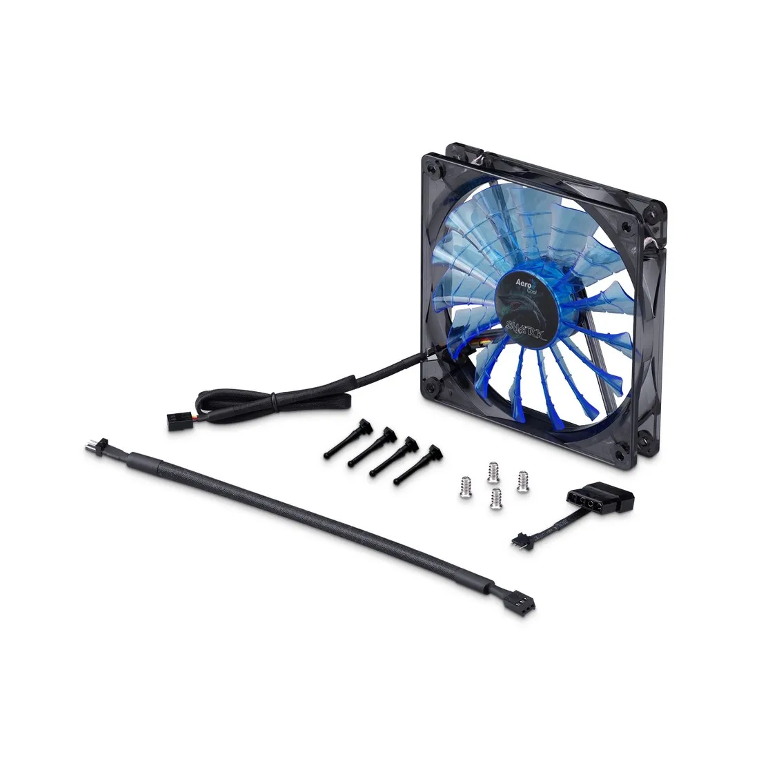 Кулер для кейса AeroCool SHARK fan Blue Edition (12см)