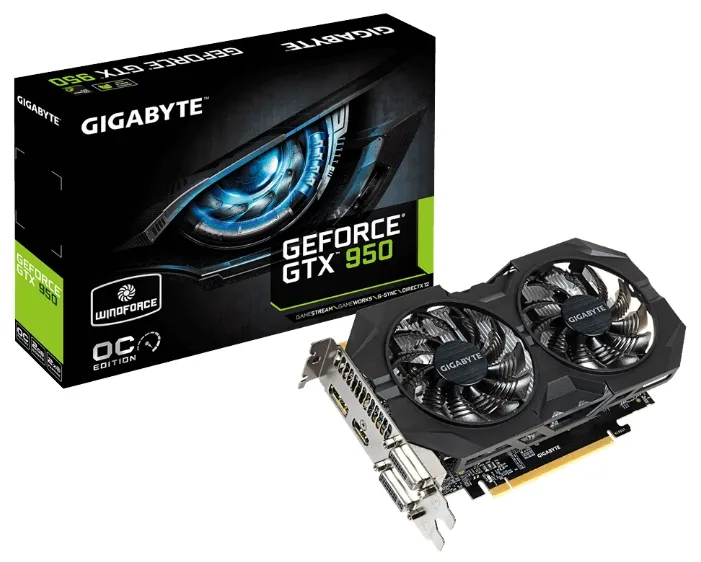 Видеокарта 2 GB Gigabyte nVidia GeForce GTX 950 GV-N950WF2OC-2GD