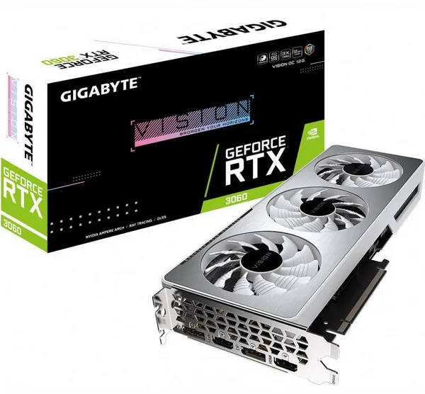 Видеокарта 12Gb Gigabyte RTX3060 VISION OC GV-N3060VISION OC-12GD 2.0