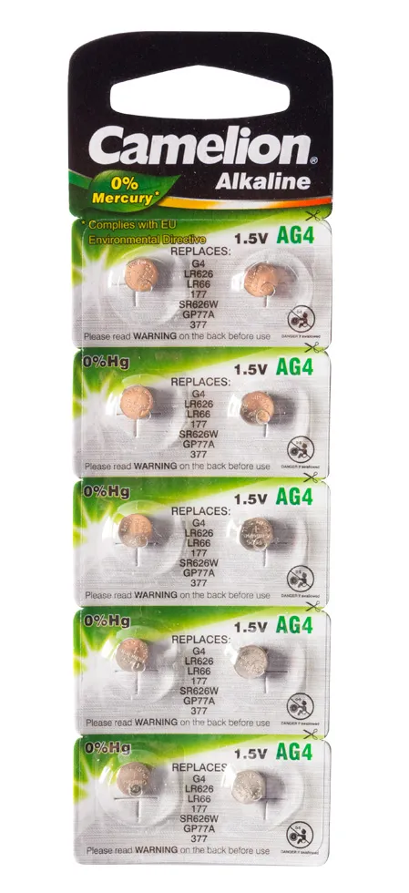 Батарейка CAMELION AG4-BP10(0%Hg)