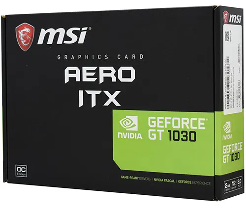 Видеокарта 2 GB MSI GT 1030 AERO ITX 2GD4 OC