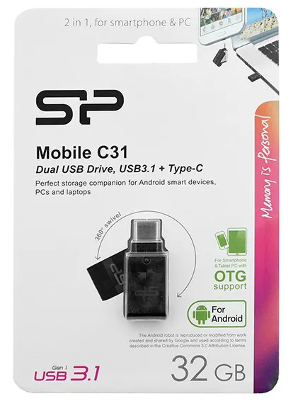 USB флешка 32GB Silicon Power Mobile C31 SP032GBUC3C31V1K black