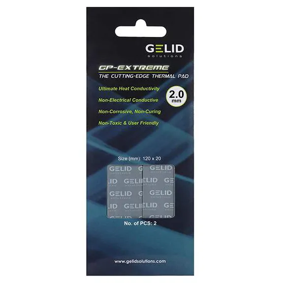 Термопрокладка Gelid GP-Extreme 120x20x2mm 2.8g/cm3 (2шт/уп)