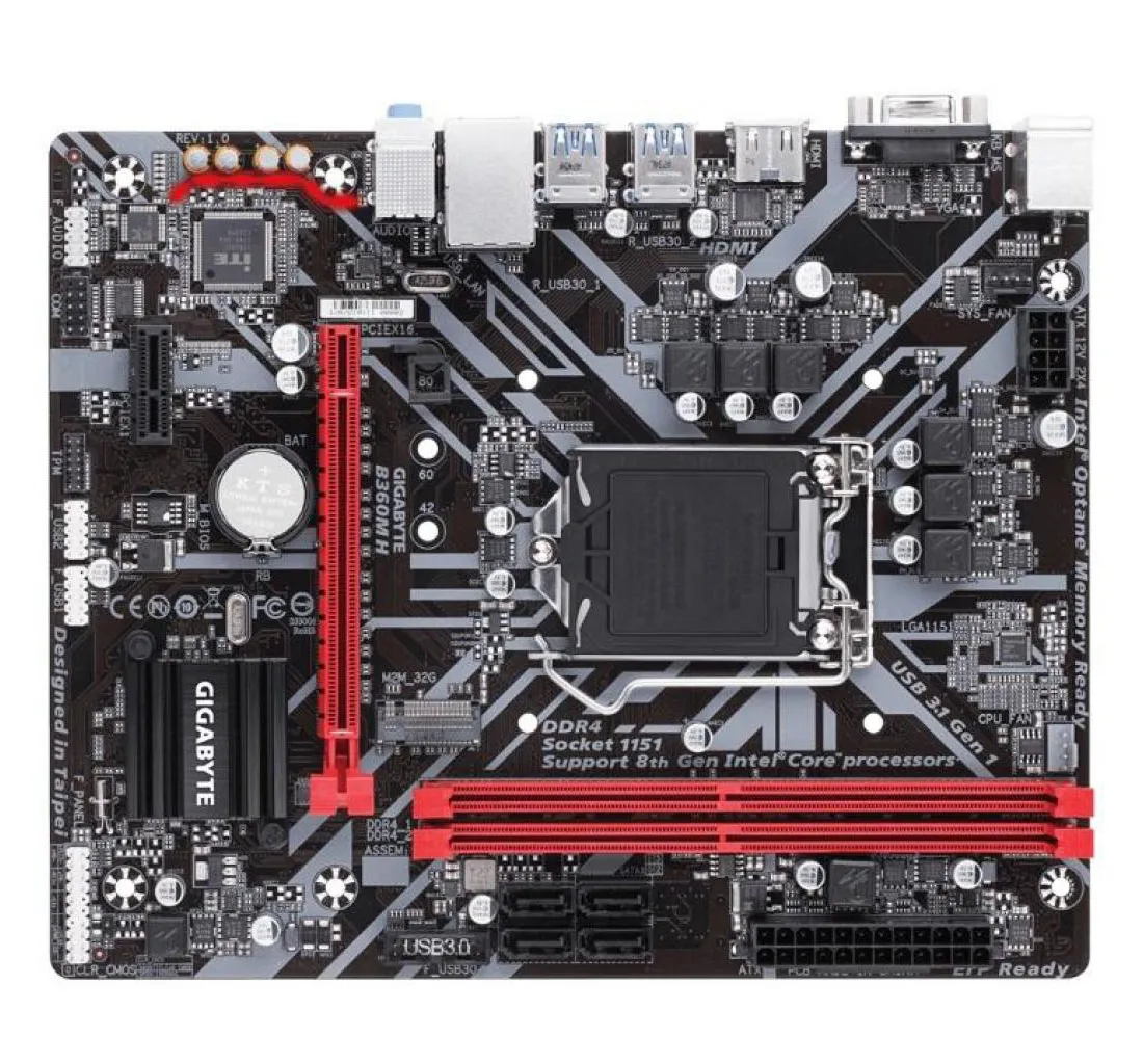 Материнская плата GIGABYTE B360M H 1.0 GAB36MH-00-G